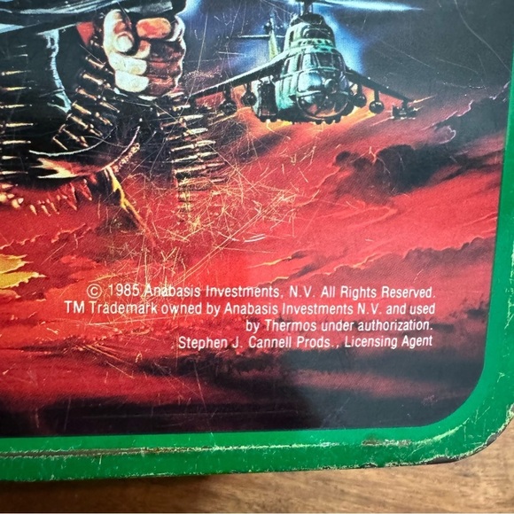 1985 TM Anabasis Investments Vintage Rambo Metal Lunch Box Sylvester Stallone - Picture 9 of 12